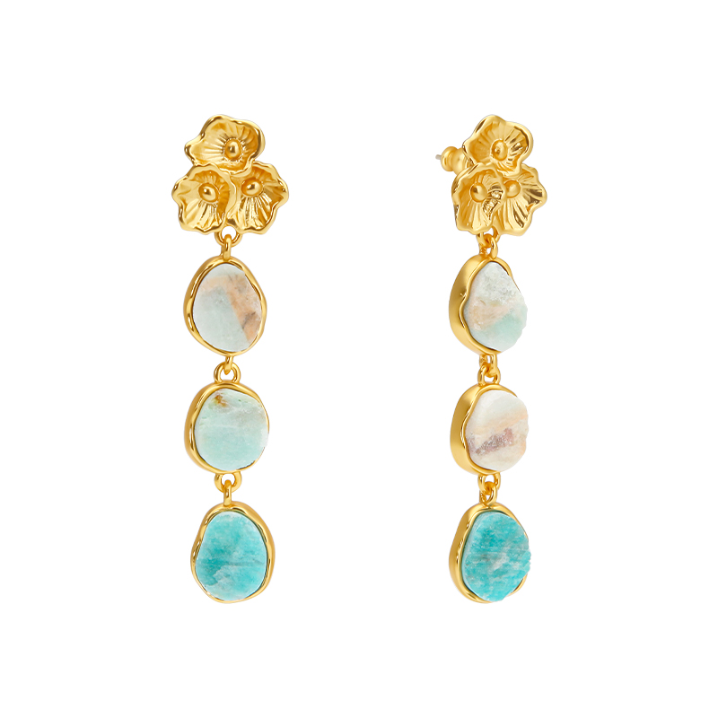 Women'S Fashion Website - IVOG 여성용 그린 세미 프리서스 스톤