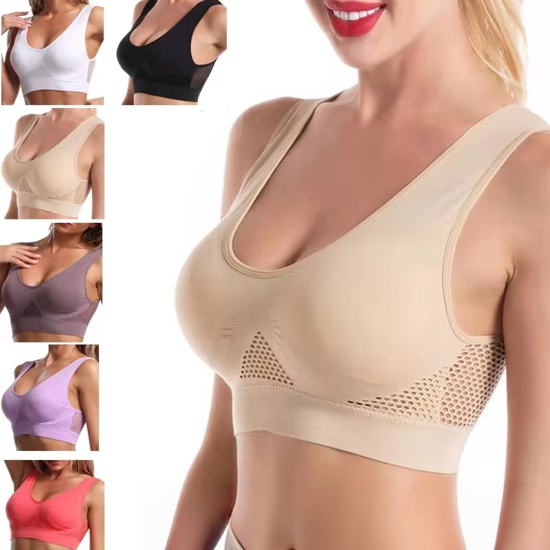 Bra Top Seamless - 플러스 사이즈 여성용 스포츠 브라 1개,