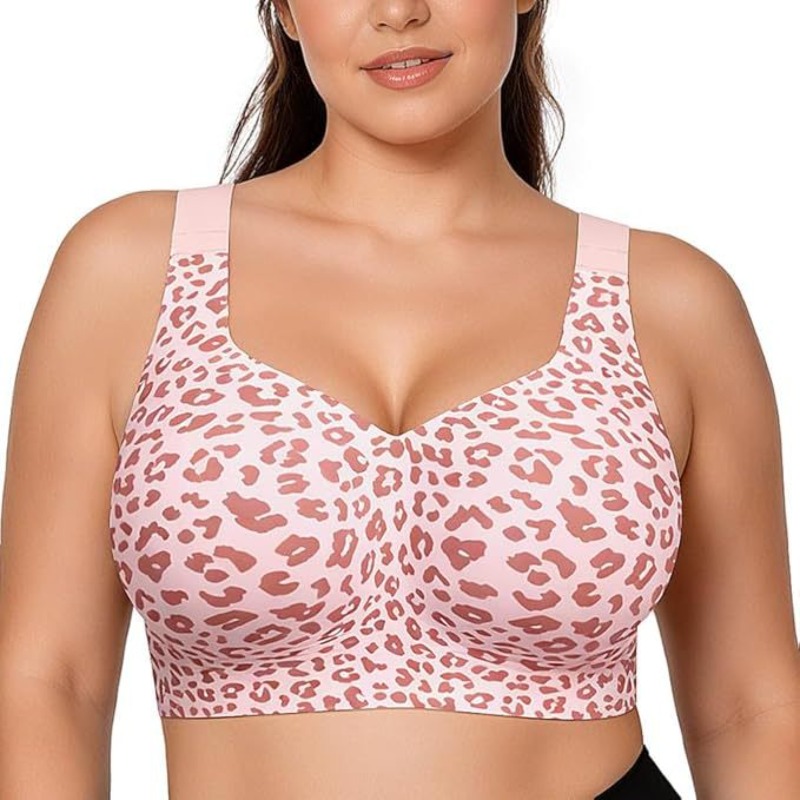 Bra Top Seamless - 레오파드 젤리 브라 노 언더와이어 푸쉬업