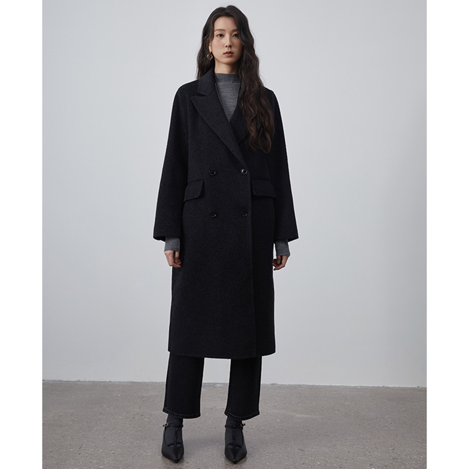Women'S Fashion Blazer - Allingentle 여성용 정장 롱 블레이저 울