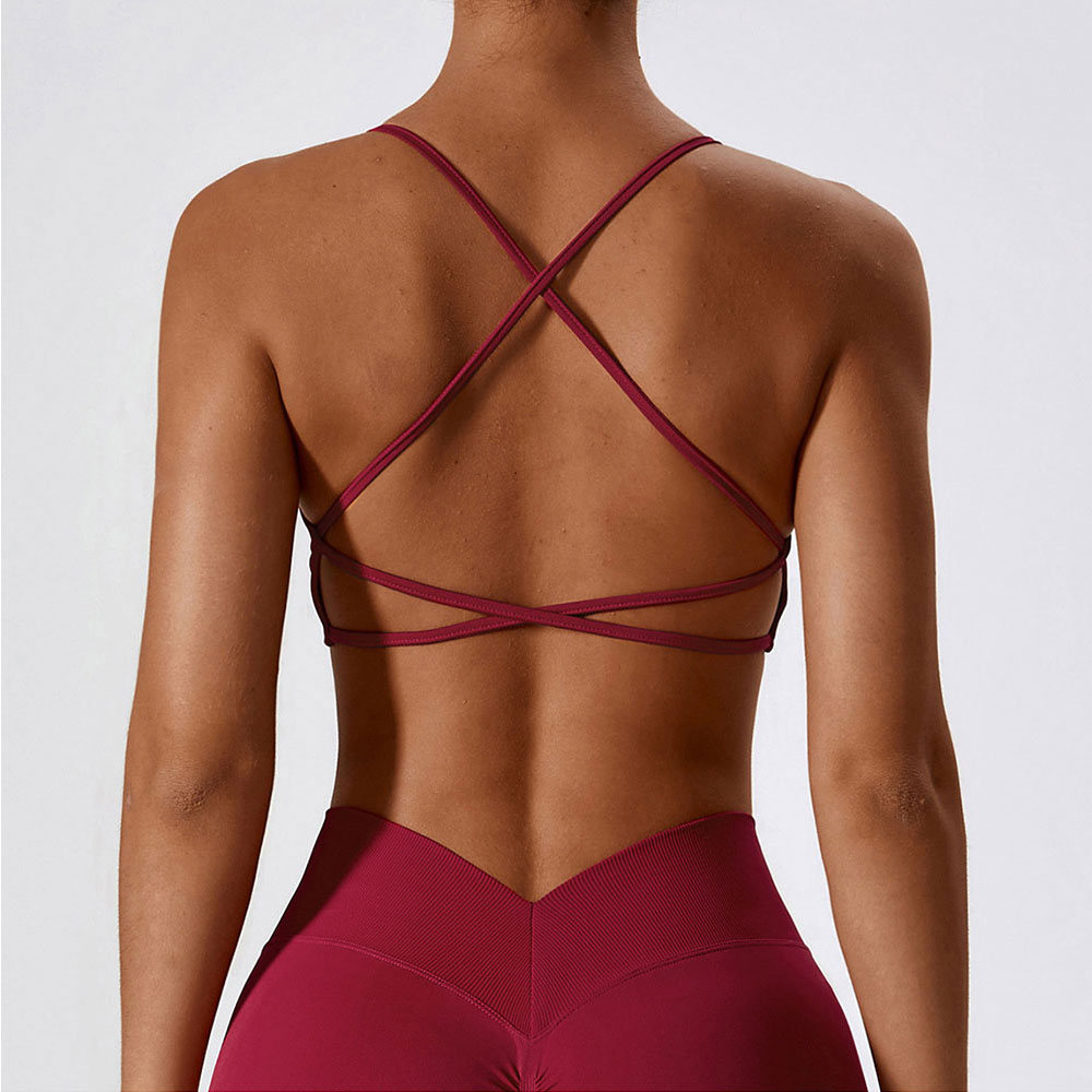 Bra Top Seamless - 여성 크로스 스트랩 스포츠 브래지어 여성