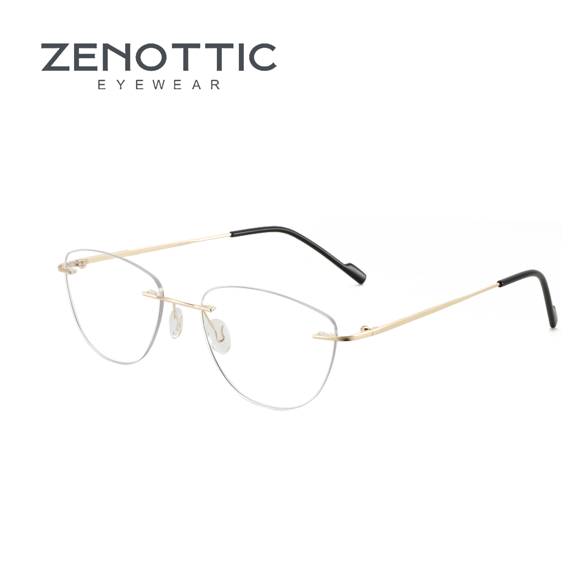 Women'S Fashion Glasses Non Prescription - ZENOTTIC 패션 고양이 눈 무테 광학