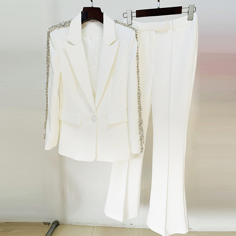 올링젤틀 여성 팬츠 수트 2피스 세트 긴 소매 블레이저 - Women'S Fashion Blazer 리뷰 및 가격