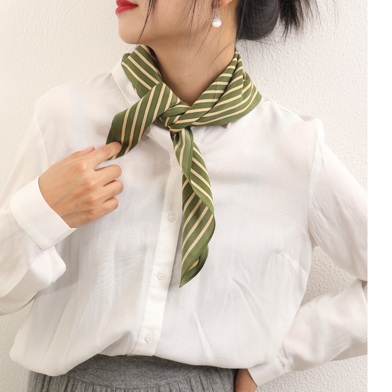 스트라이프 프린트 100% 실크 넥 헤드 헤어 스카프, - Women'S Fashion Hats 리뷰 및 가격