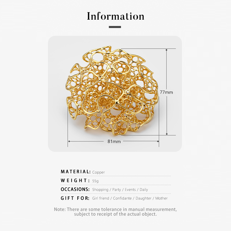 IVOG 여성용 할로우 아웃 18K 금도금 반지, 럭셔 - Women'S Fashion Website 리뷰 및 가격