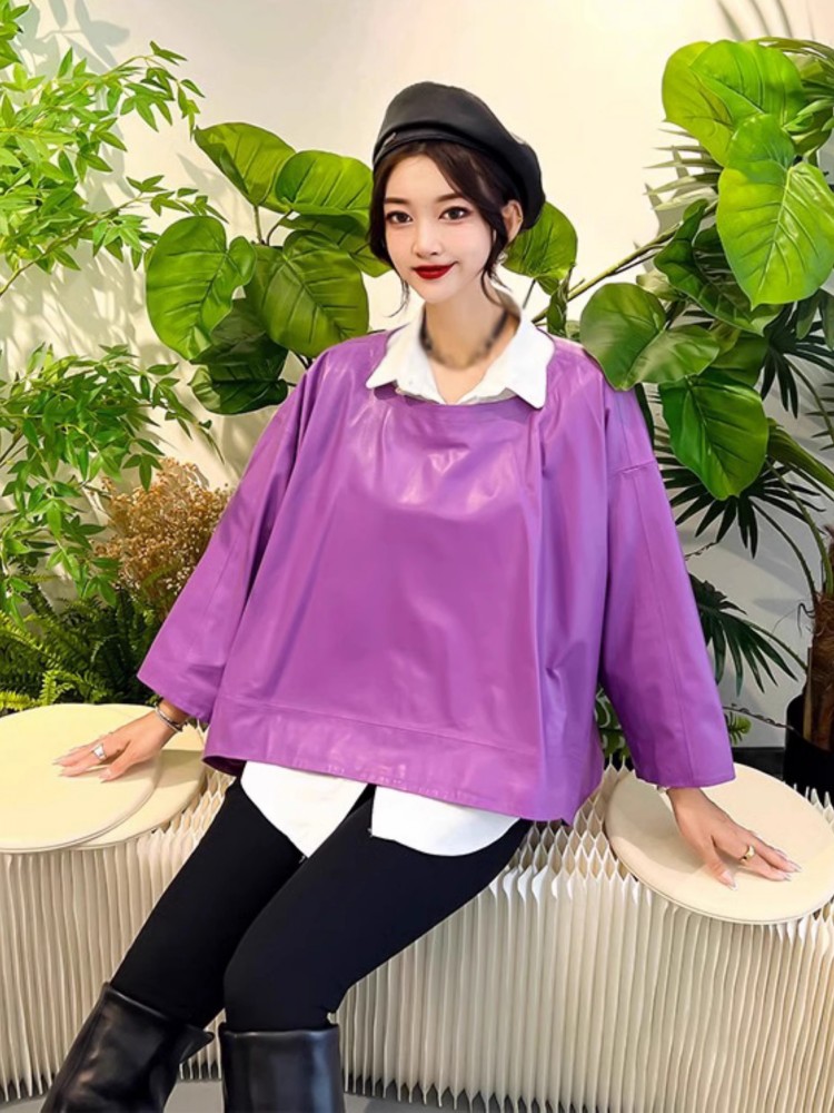 여성 힙합 정품 가죽 자켓 루즈 피트 풀오버 캐주얼 탑 - Women'S Fashion Leather Jacket 리뷰 및 가격