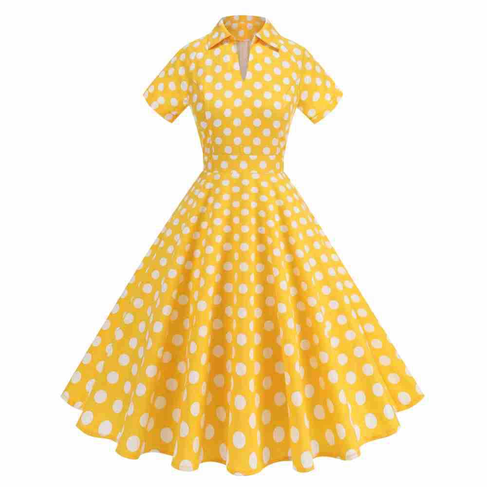 1950년대 미국 소녀 복고풍 유화 인쇄 반팔 패션 활 - Women'S Fashion In The 1950S 리뷰 및 가격