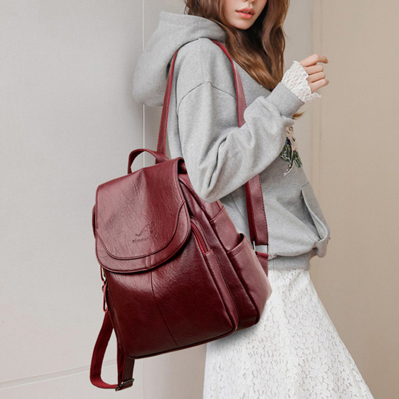 9 색 여성 부드러운 가죽 배낭 빈티지 여성 어깨 가방 - Women Fashion Online 리뷰 및 가격