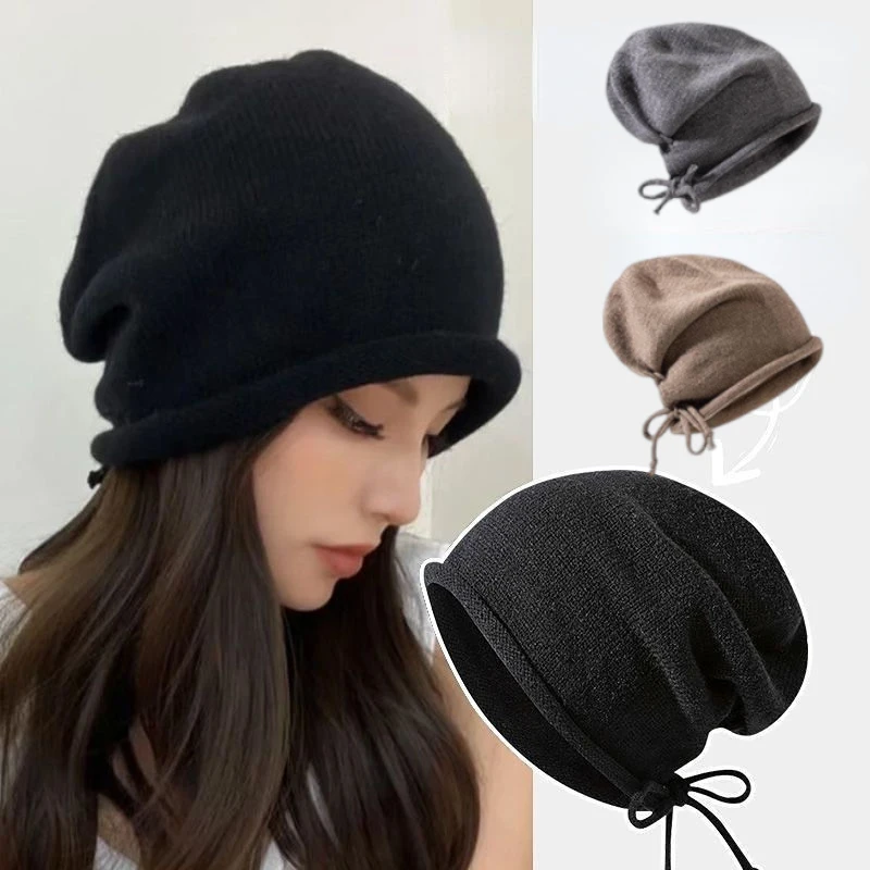 니트 보닛 후드 여성용 겨울 따뜻한 루즈핏 비니 모자  - Women'S Fashion Hats 리뷰 및 가격