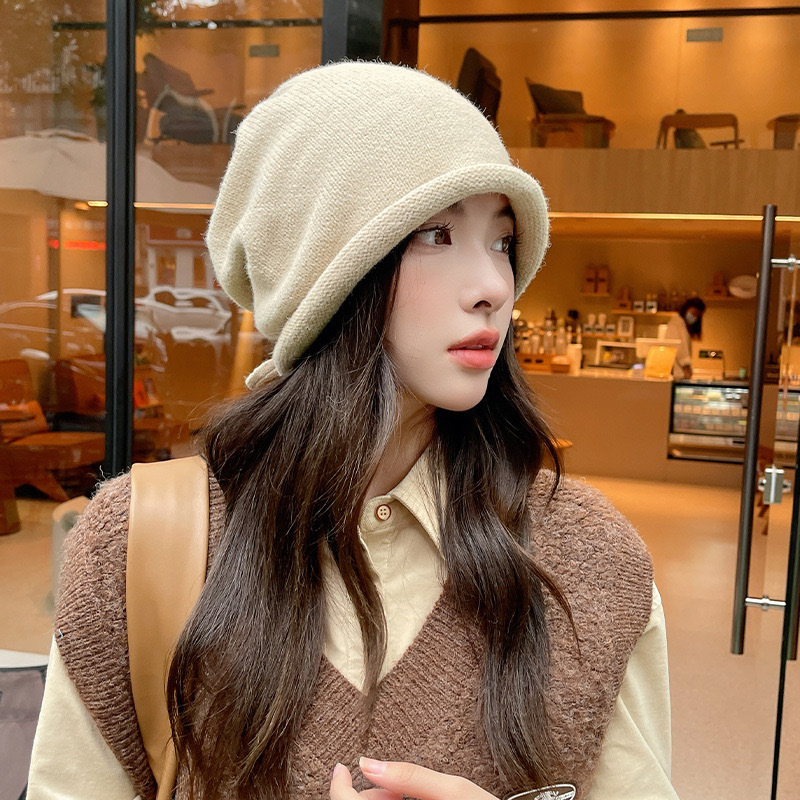 니트 보닛 후드 여성용 겨울 따뜻한 루즈핏 비니 모자  - Women'S Fashion Hats 리뷰 및 가격