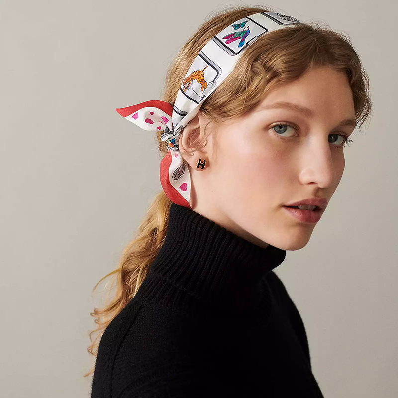 작은 100% 실크 목 머리 스카프 85x5cm 더블  - Women'S Fashion Hats 리뷰 및 가격