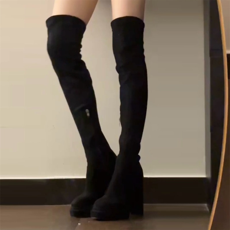 나이트클럽 패션 여성 허벅지까지 오는 부츠 섹시한 두꺼 - Women Fashion Online 리뷰 및 가격