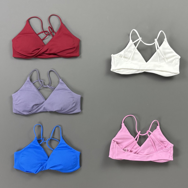 비전 여성 스포츠 브라 V넥 트위스트 프론트 얇은 스트 - Bra Top Seamless 리뷰 및 가격