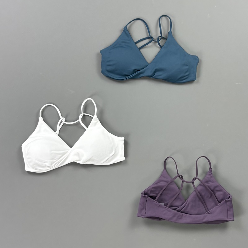 비전 여성 스포츠 브라 V넥 트위스트 프론트 얇은 스트 - Bra Top Seamless 리뷰 및 가격