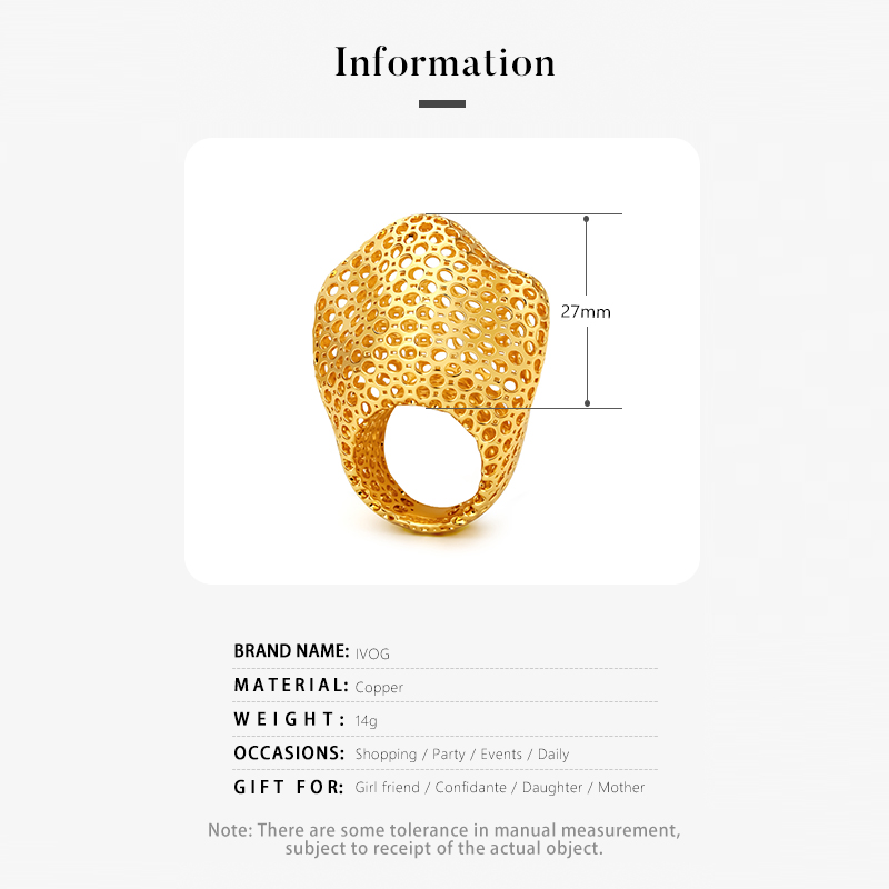 IVOG 여성용 큰 크라운 모양 반지, 할로우 아웃 구 - Women'S Fashion Website 리뷰 및 가격