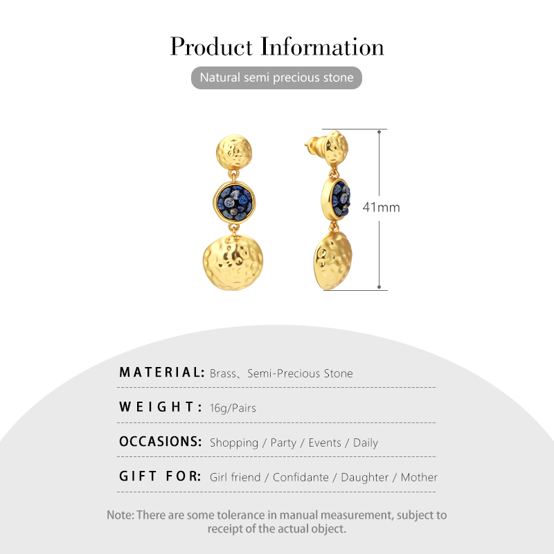 IVOG 여성용 다목적 황동 귀걸이, 세미 귀중품 스톤 - Women'S Fashion Website 리뷰 및 가격