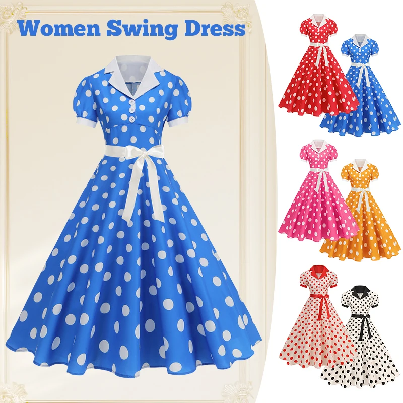 빈티지 물방울 무늬 여름 원피스 여성 1950년대 60 - Women'S Fashion In The 1950S 리뷰 및 가격