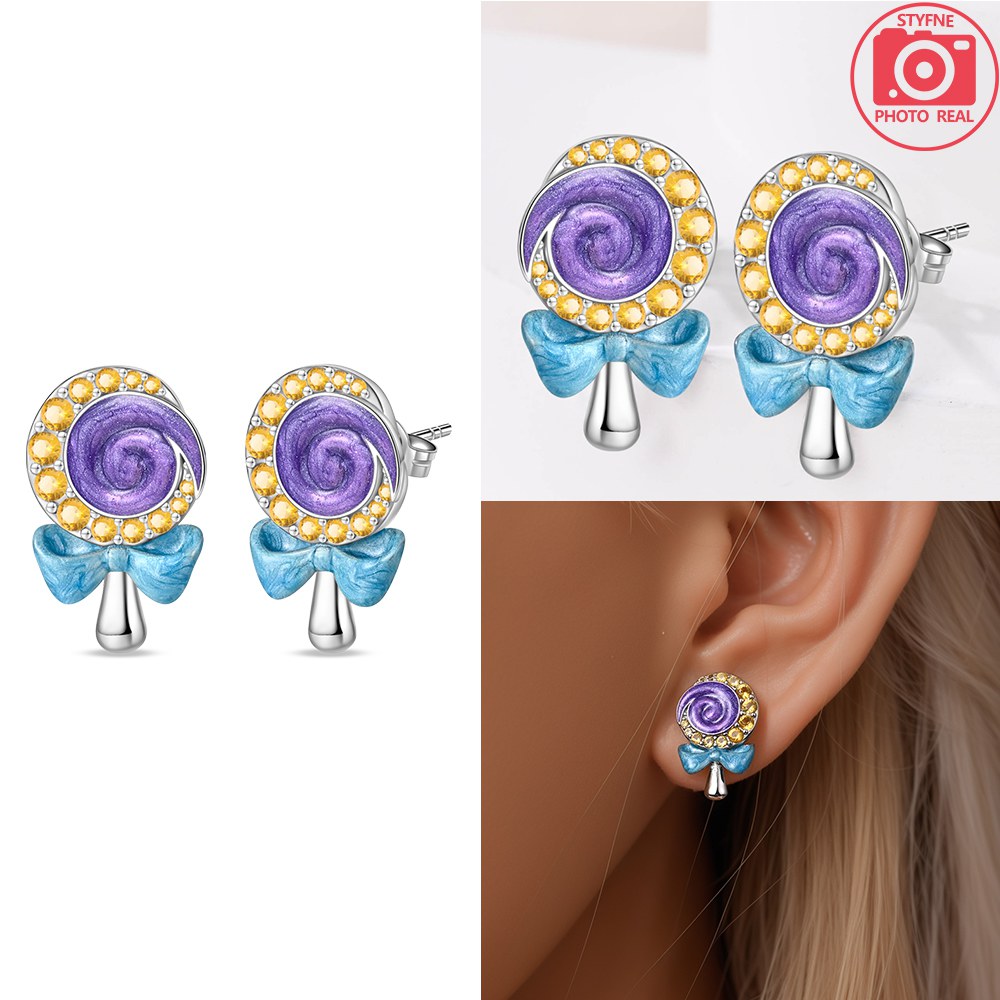 퍼플 도파민 나비 꿀벌 달콤한 로맨틱 귀걸이 후프 귀걸 - Women'S Fashion Website 리뷰 및 가격