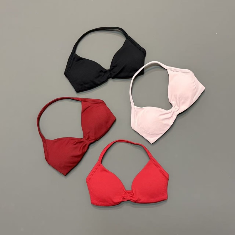 여성용 홀터 스포츠 브라 V넥 패드 내장 요가 브라 탈 - Bra Top Seamless 리뷰 및 가격