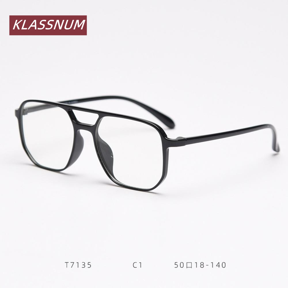 KLASSNUM 더블 브리지 스퀘어 안경 프레임 남성  - Women'S Fashion Glasses Non Prescription 리뷰 및 가격