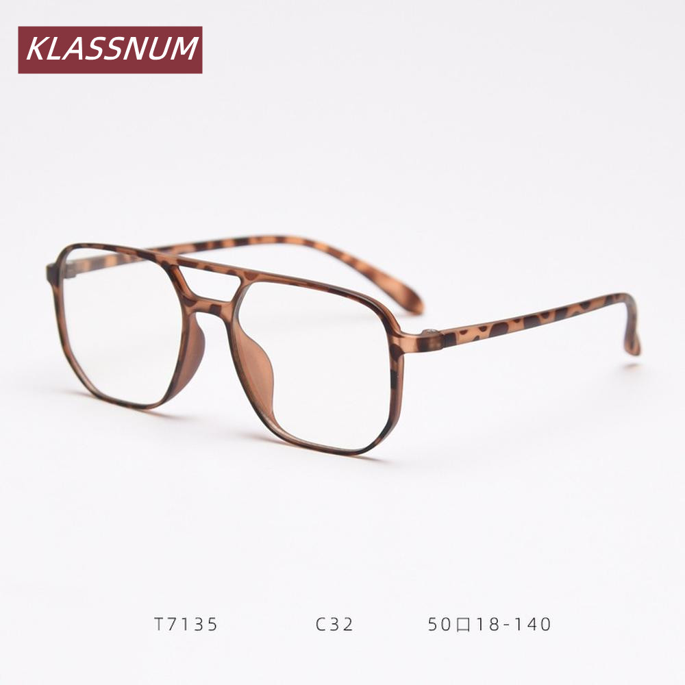 KLASSNUM 더블 브리지 스퀘어 안경 프레임 남성  - Women'S Fashion Glasses Non Prescription 리뷰 및 가격