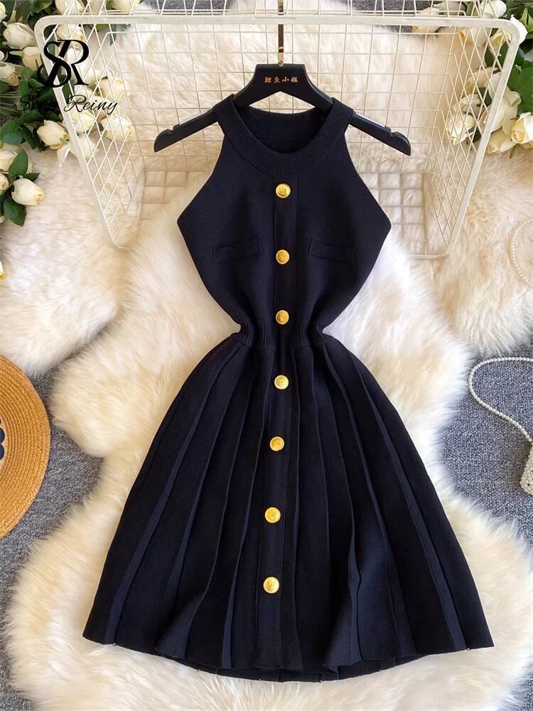 홀터 하운드투스 워크웨어 드레스 여름 패션 메탈 버튼  - Women'S Fashion In The 1950S 리뷰 및 가격