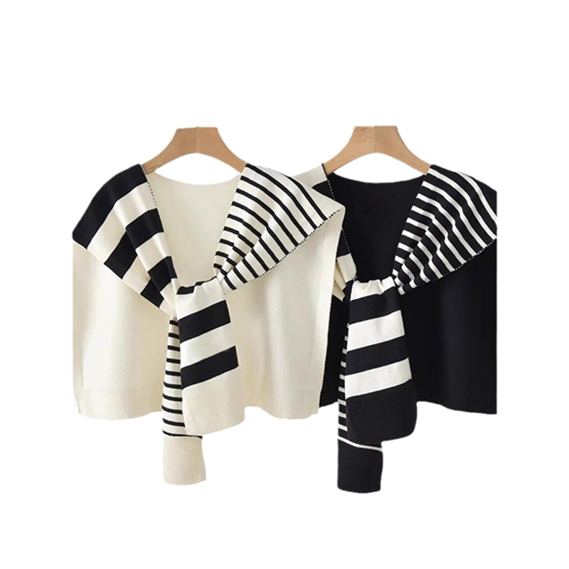 새로운 매치 블랙 앤 화이트 니트 스트라이프 올매칭 패 - Women'S Fashion Website 리뷰 및 가격