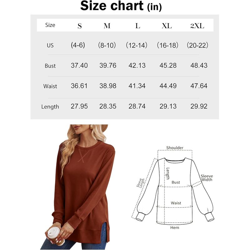 여성용 사이드 슬릿 스웨트셔츠 가을 패션 2025 긴팔 - Women Fashion Open Now 리뷰 및 가격