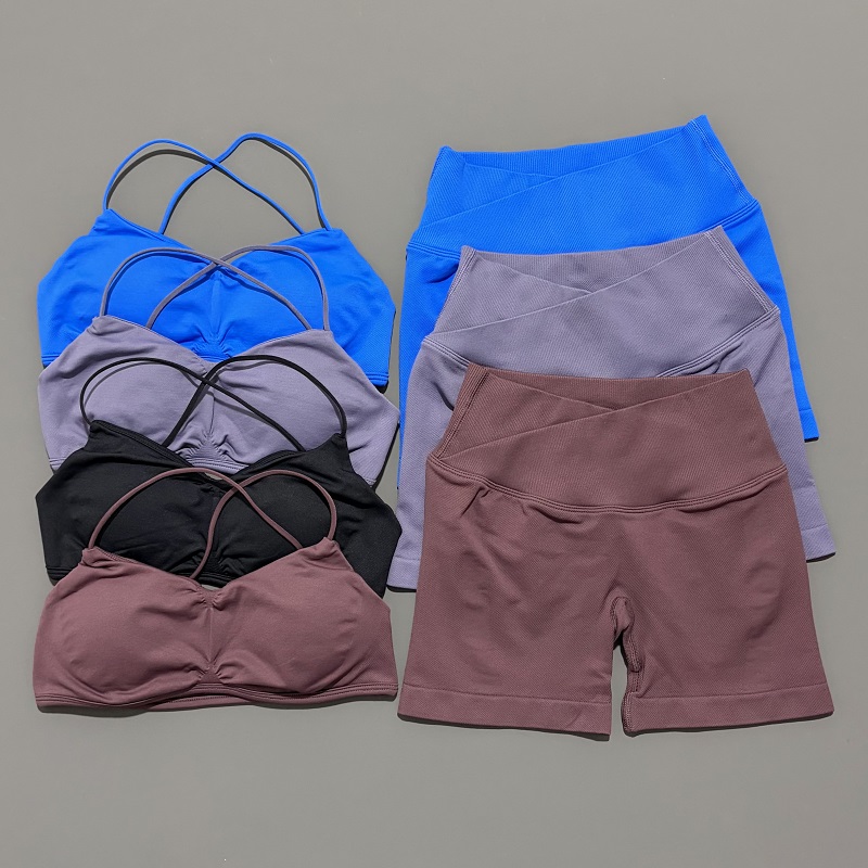 2피스 비전 짐 세트 여성 요가 크롭탑 하이웨이스트 스 - Bra Top Seamless 리뷰 및 가격