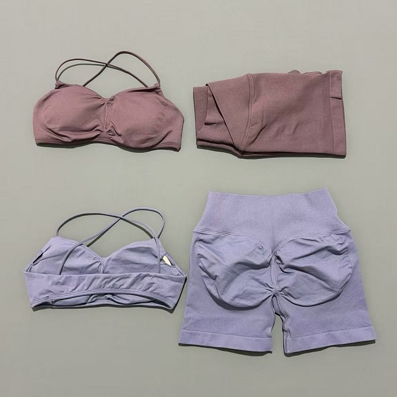 2피스 비전 짐 세트 여성 요가 크롭탑 하이웨이스트 스 - Bra Top Seamless 리뷰 및 가격