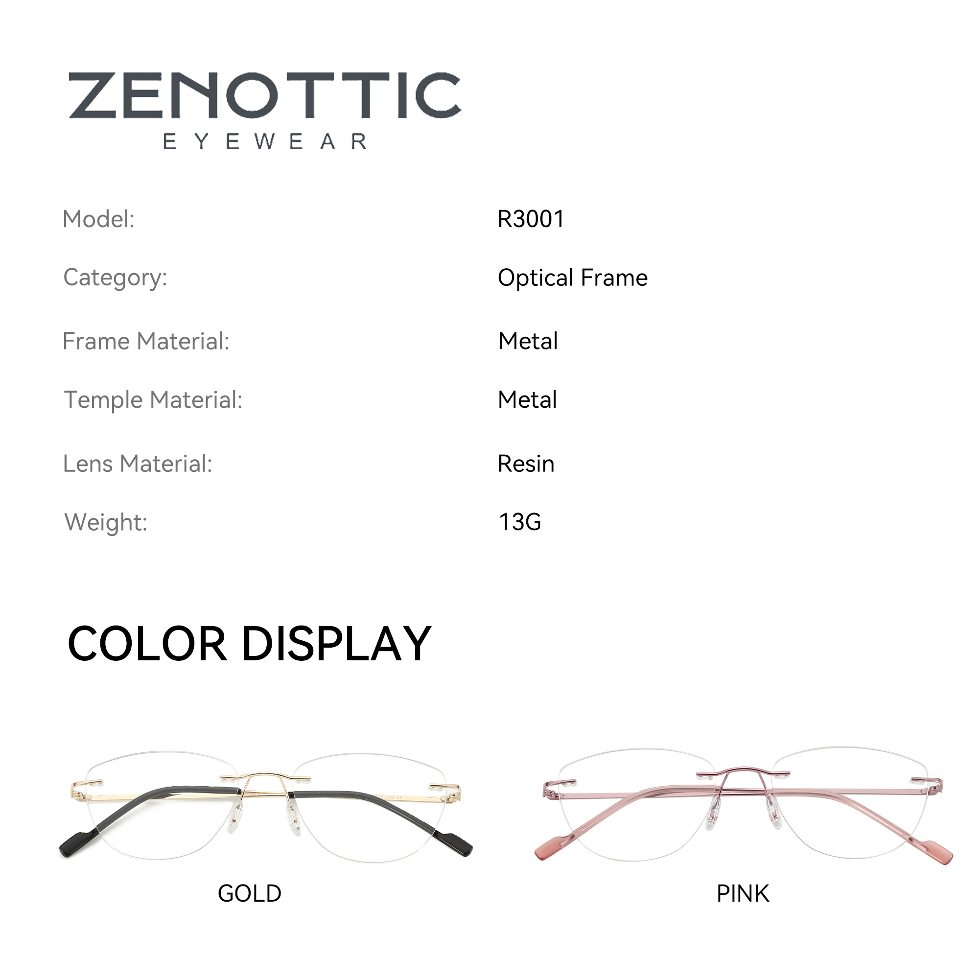ZENOTTIC 패션 고양이 눈 무테 광학 안경, 무테 - Women'S Fashion Glasses Non Prescription 리뷰 및 가격